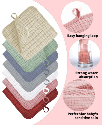 Full 14 pack set of Yoofoss muslin cloths displayed