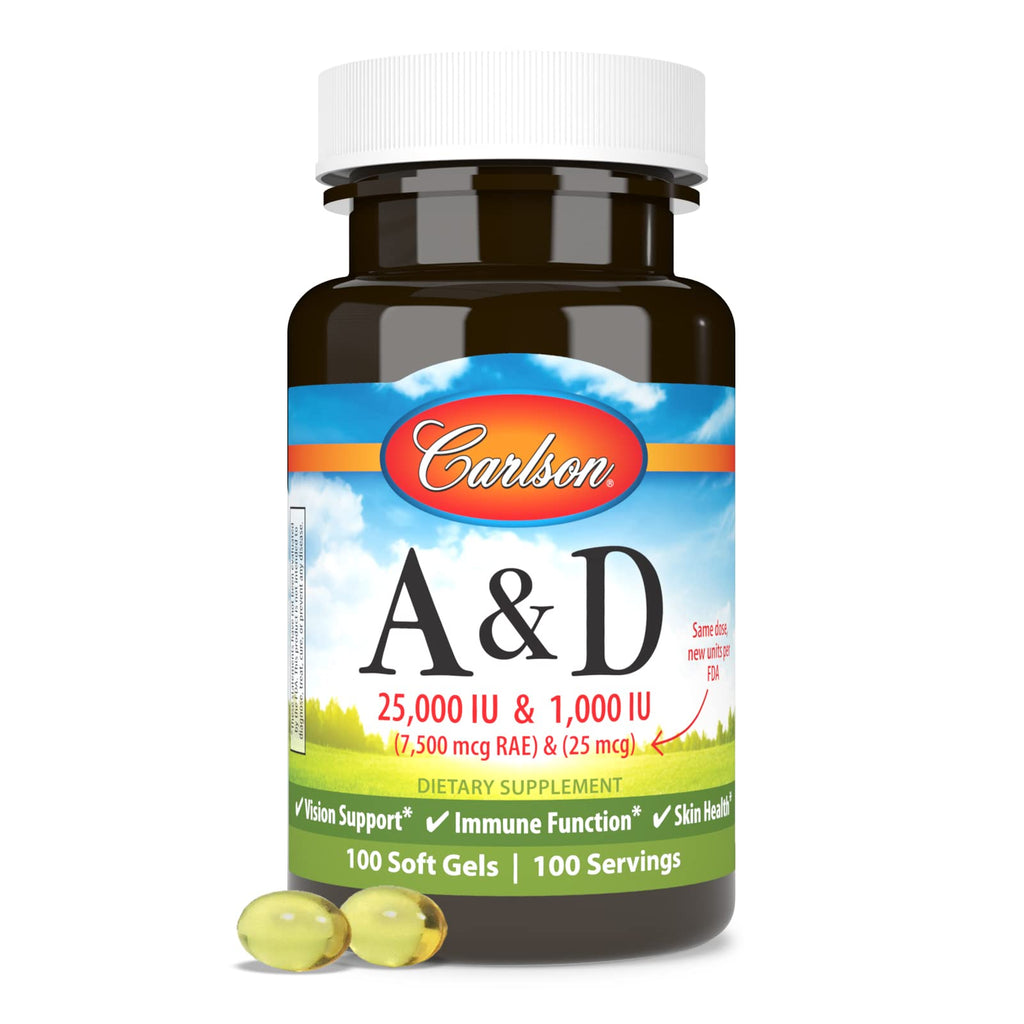 Carlson Laboratories A and D softgels close up