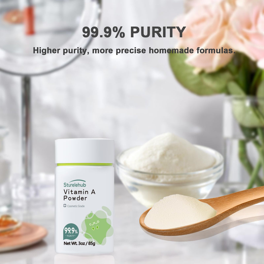 Sturelehub cosmetic grade retinol powder packaging with measuring scoop