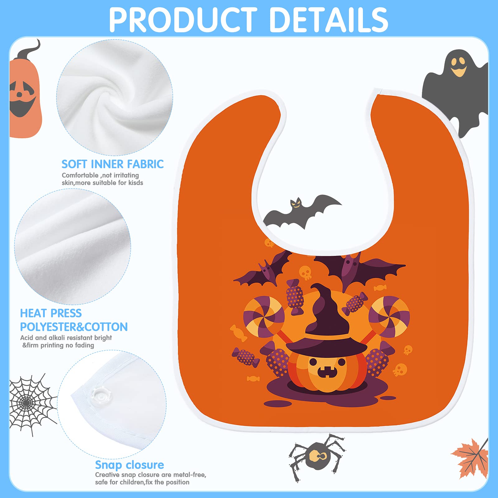 Stack of 12 white HooLing baby bibs for DIY projects