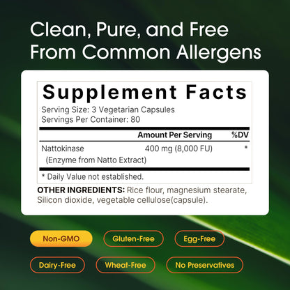 NatureBell Max Strength Nattokinase capsules showing vegetarian capsule size and texture