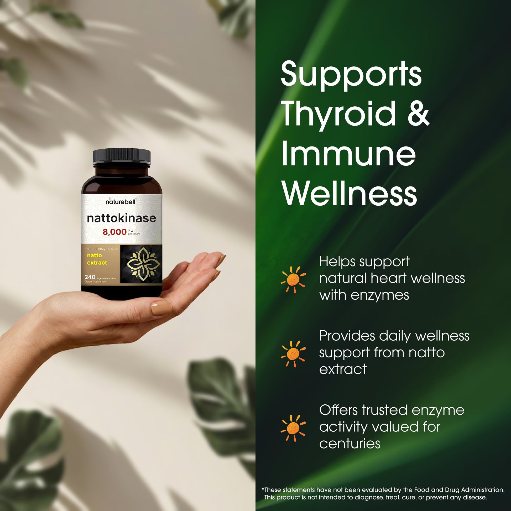 Authentic NatureBell fermented natto extract supplement bottle with safety seals intact