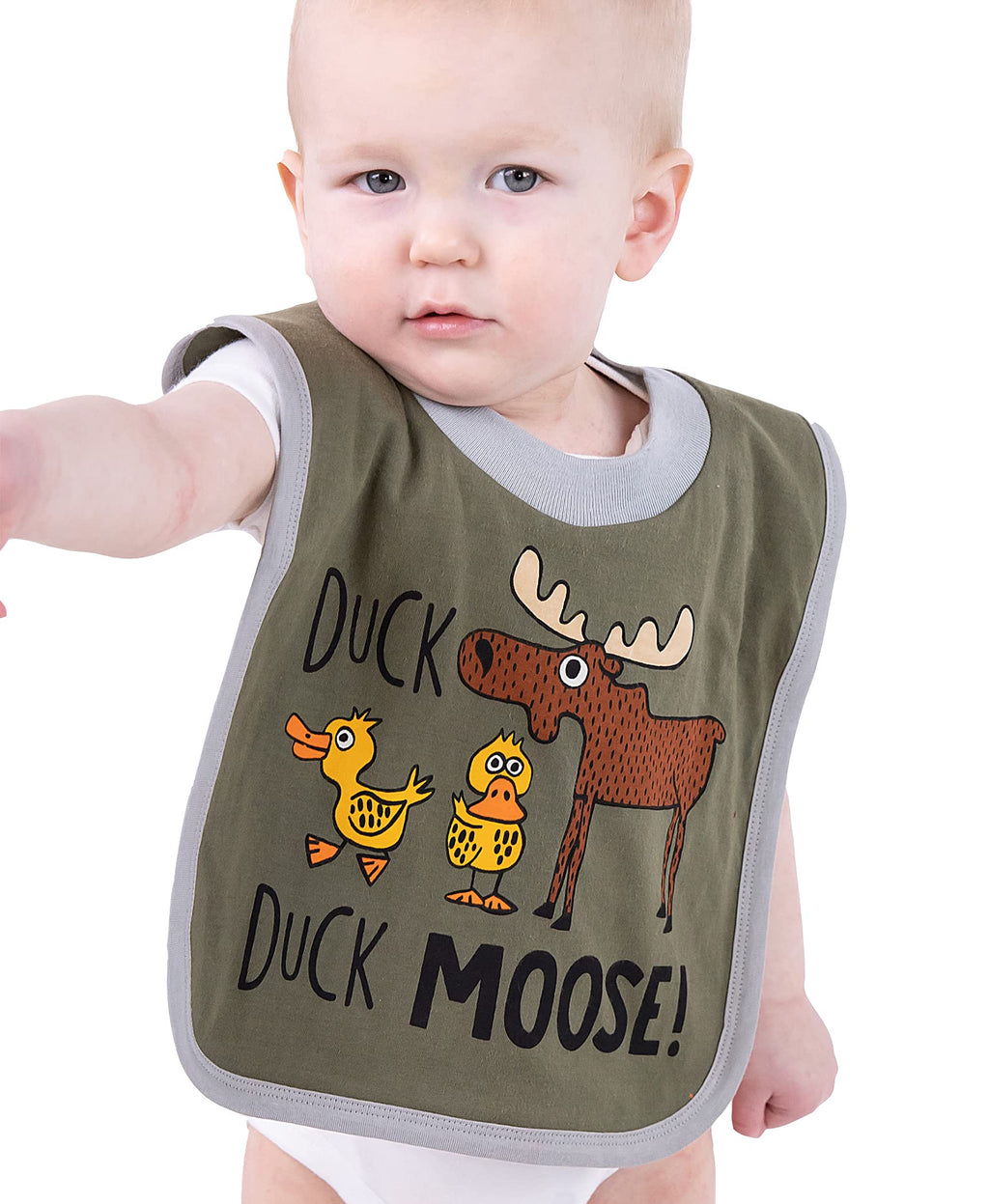 Two pack of Lazy One infant bibs with animal graphics