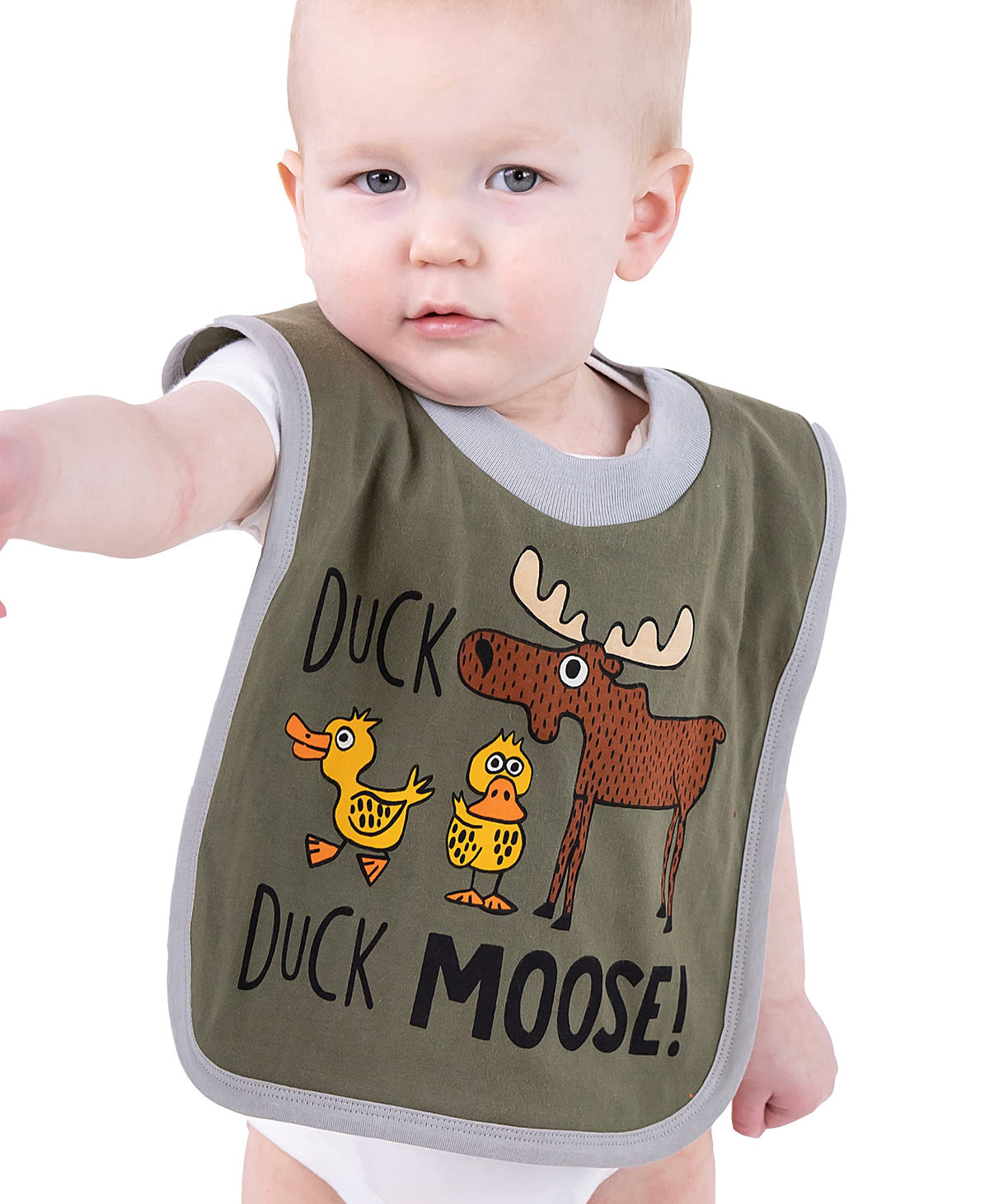 Two pack of Lazy One infant bibs with animal graphics