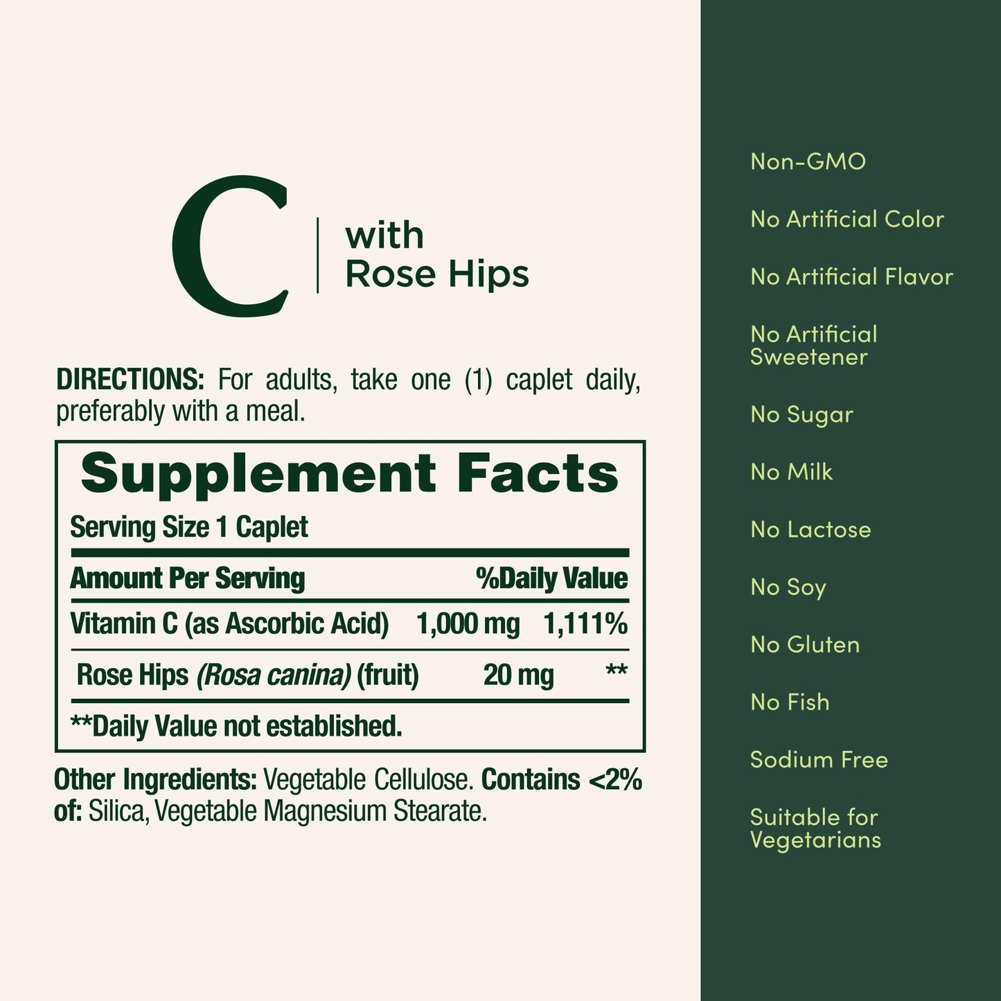 Nature's Bounty Vitamin C 1000 milligrams coated caplets displayed next to the packaging