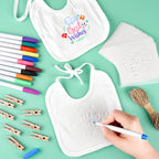 Creative example of personalized baby bibs using markers and stencils