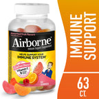 Airborne immune support gummies nutrition facts label close up