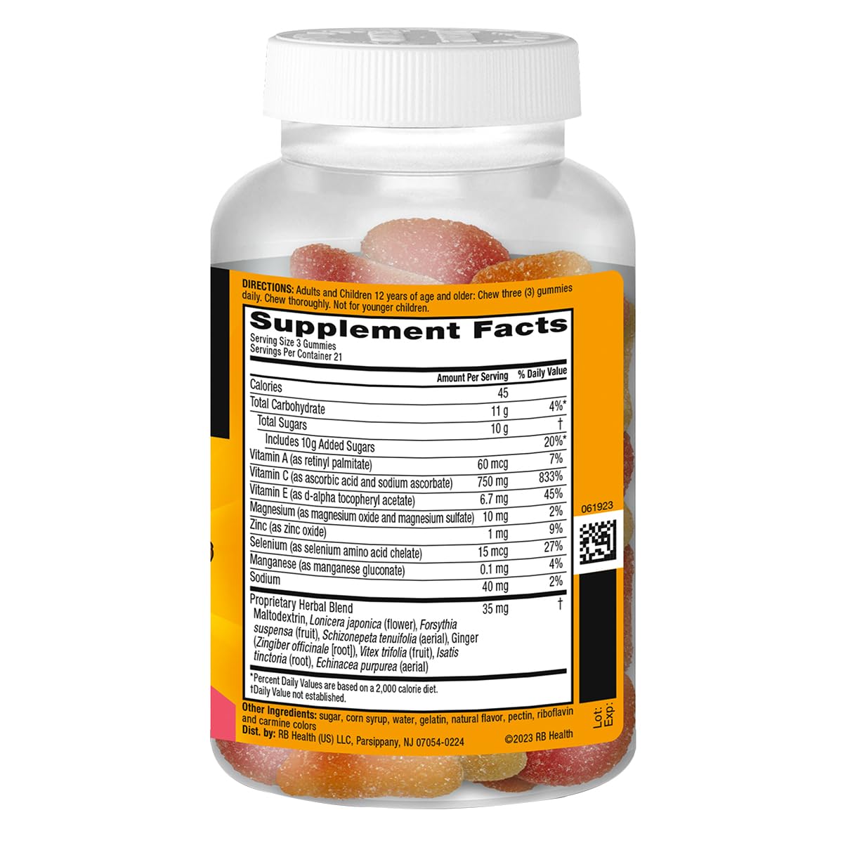 Airborne adult wellness supplement safety seal and cap view