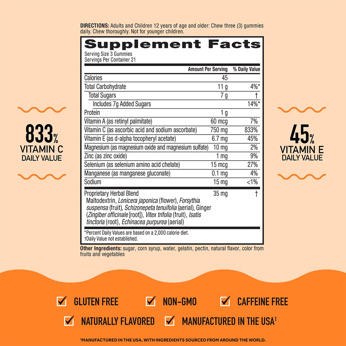 Airborne adult antioxidant gummies container highlighting the gluten free label and safety seal cap
