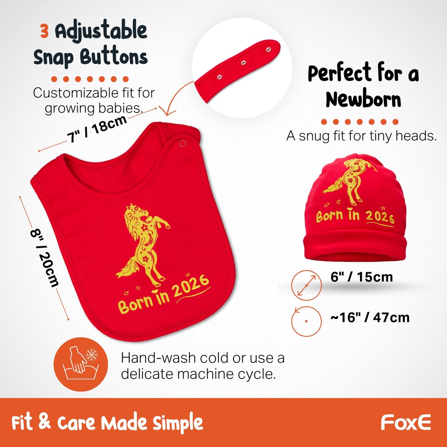 Traditional red envelopes included in FoxE 2026 baby gift box.
