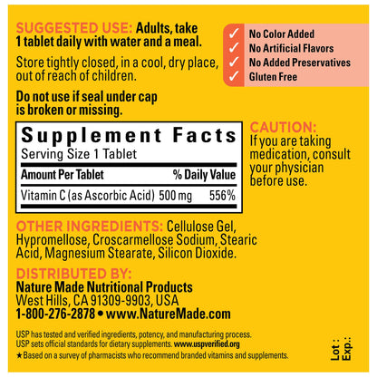 Nature Made antioxidant defense tablets side panel view detailing daily dosage guide