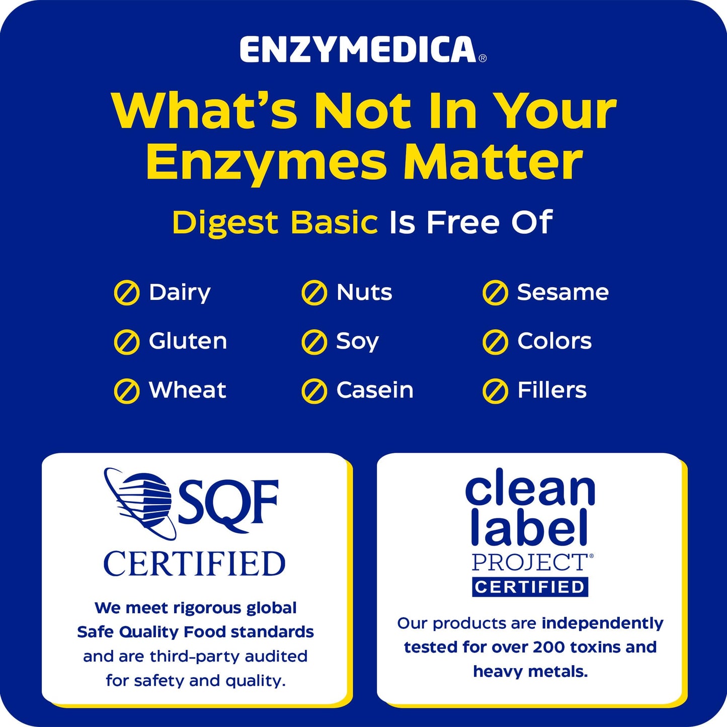 Enzymedica Digest Basic capsules resting next to the bottle highlighting its gentle approach for occasional bloating and gas relief.