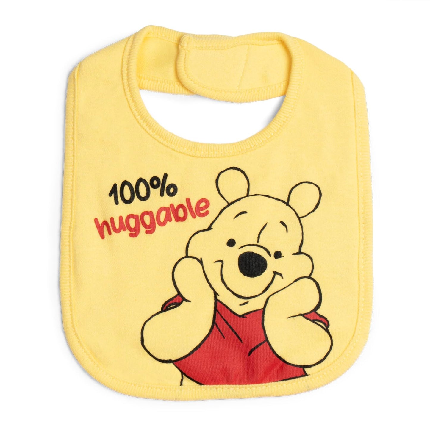 Disney baby bibs stacked for newborn size display