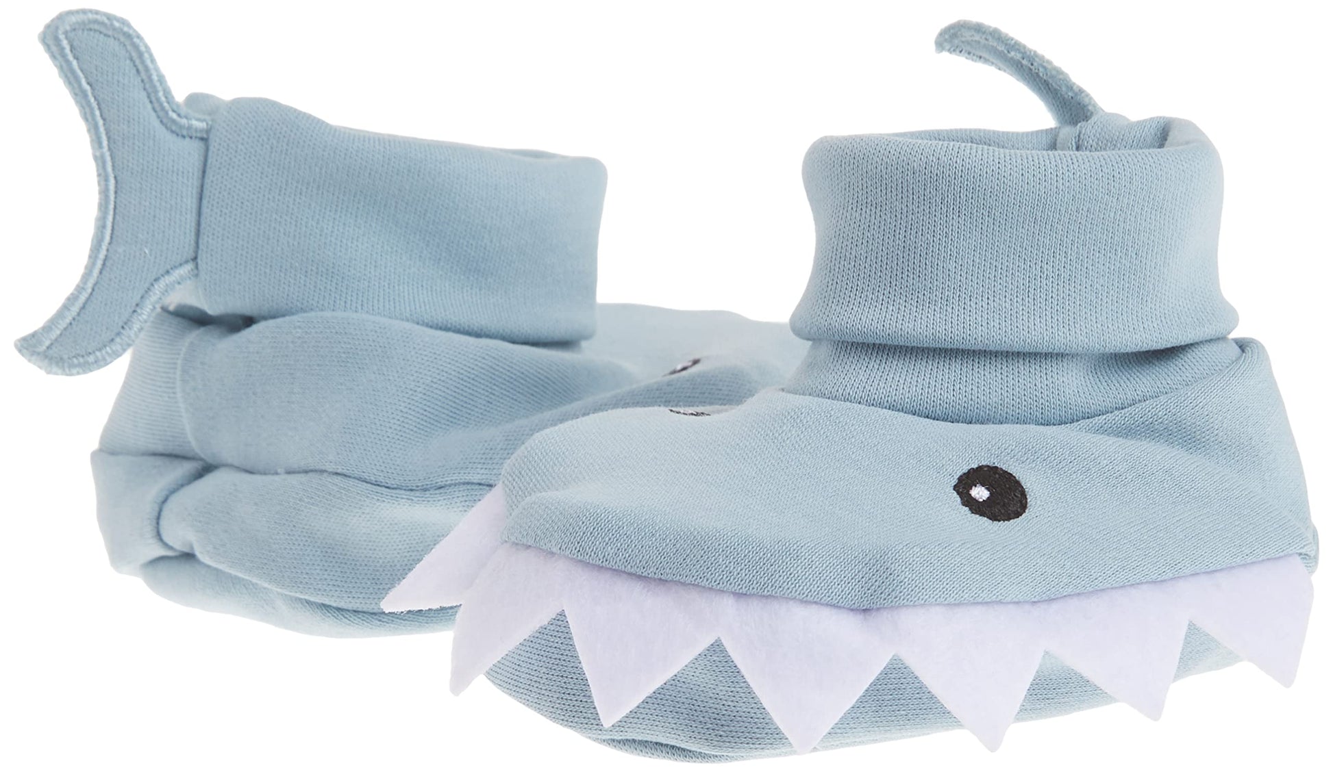 Baby Aspen shark themed cotton booties for newborns