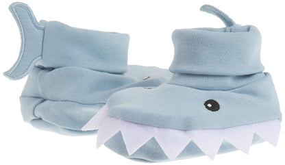 Baby Aspen shark themed cotton booties for newborns