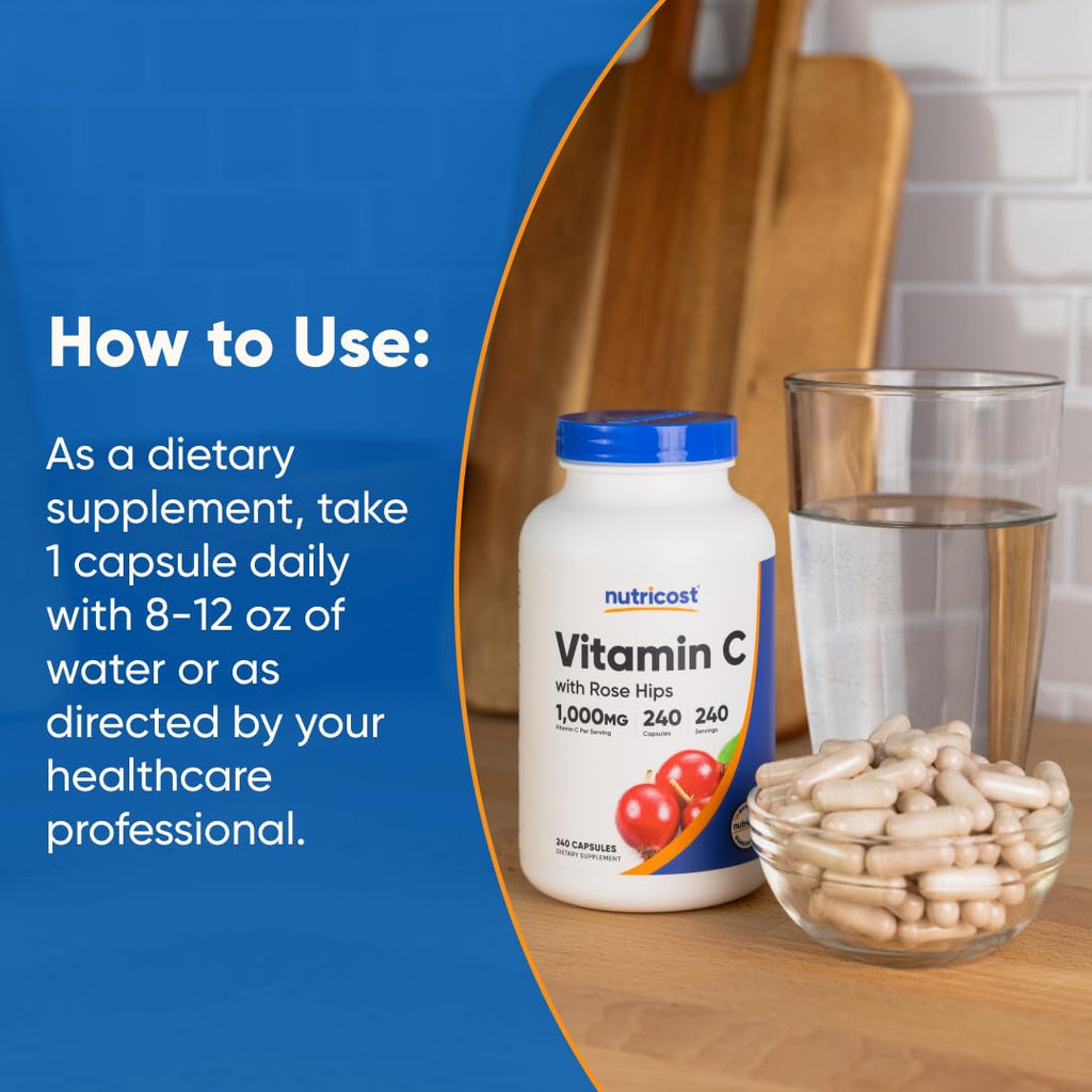 Nutricost antioxidant support vitamin C capsules lifestyle angle