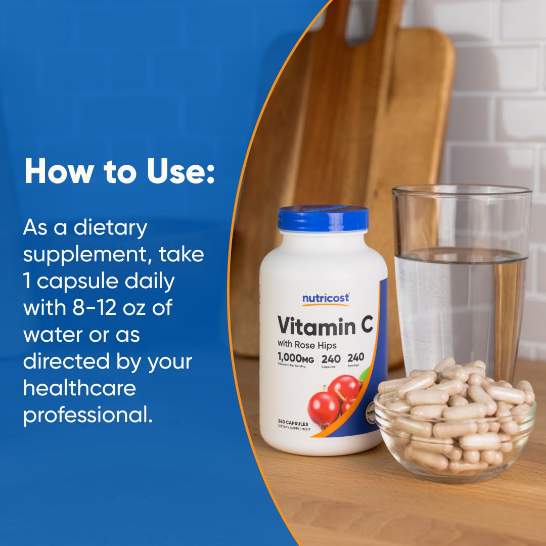 Nutricost antioxidant support vitamin C capsules lifestyle angle