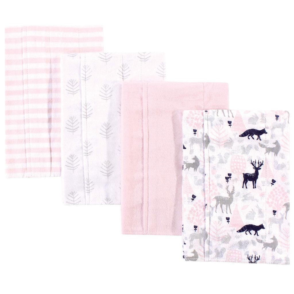 Set of eight Hudson Baby flannel burp cloths for infants