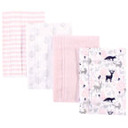 Set of eight Hudson Baby flannel burp cloths for infants