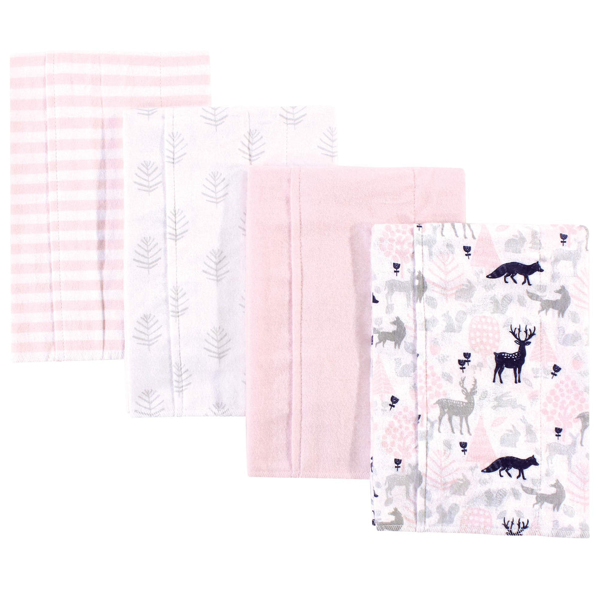 Set of eight Hudson Baby flannel burp cloths for infants