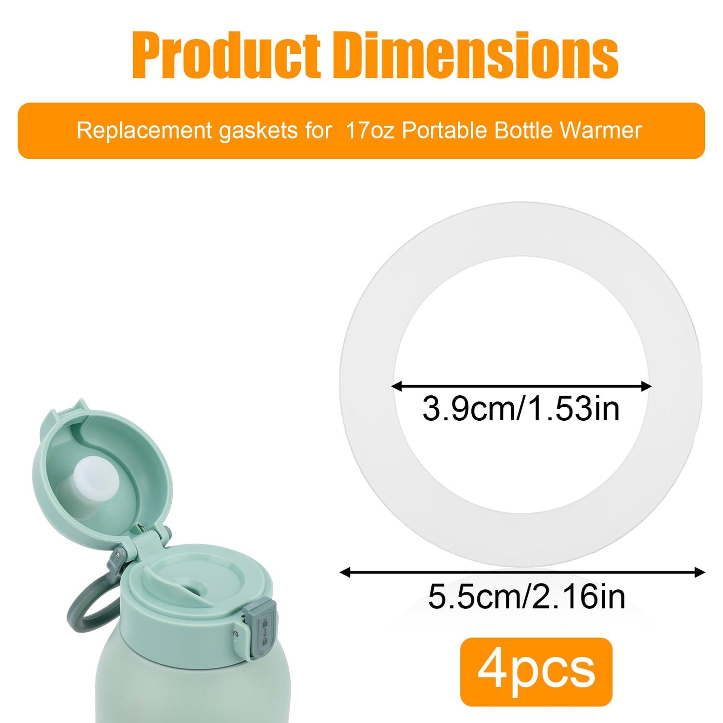Close up of Fukaisu silicone seal ring for 17 ounce portable warmer