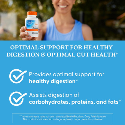 Doctor's Best vegetarian enzyme capsules packaging side layout details