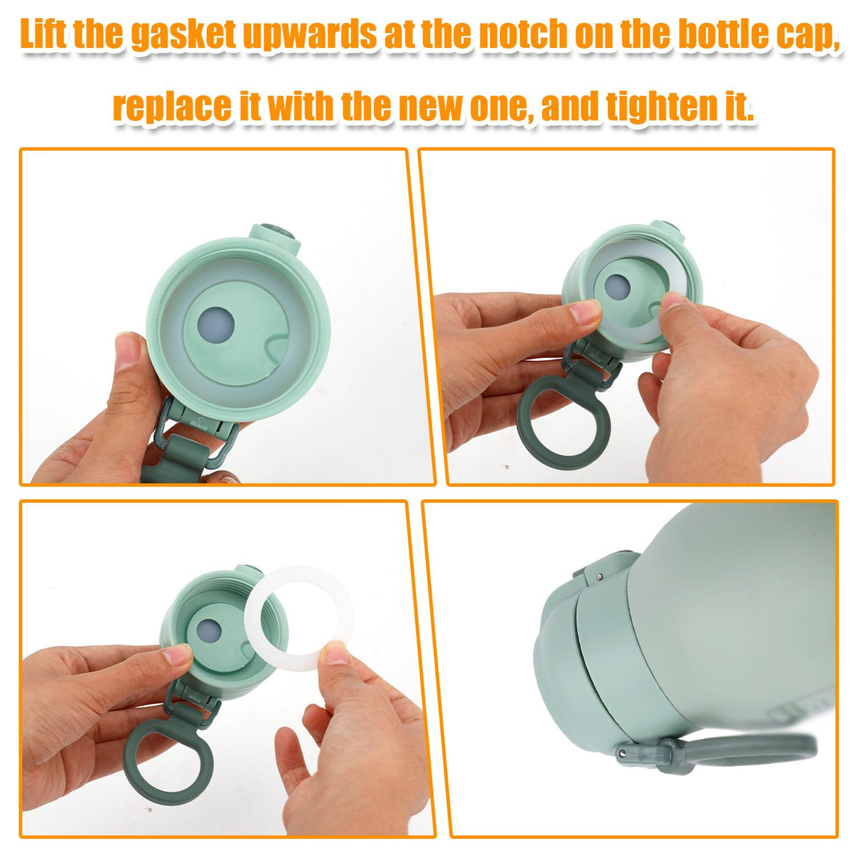 Detailed view of heat resistant silicone seal for travel bottle warmer