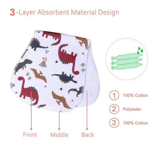 Benoxine 2 in 1 baby bib and burp cloth set