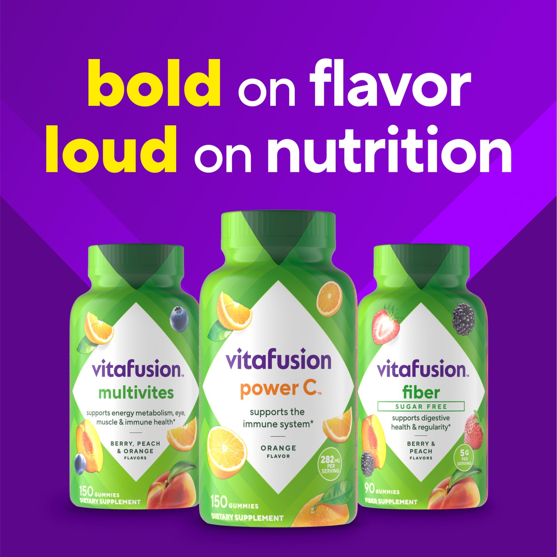 Vitafusion USA imported wellness products daily vitamin C gummy bottle back panel