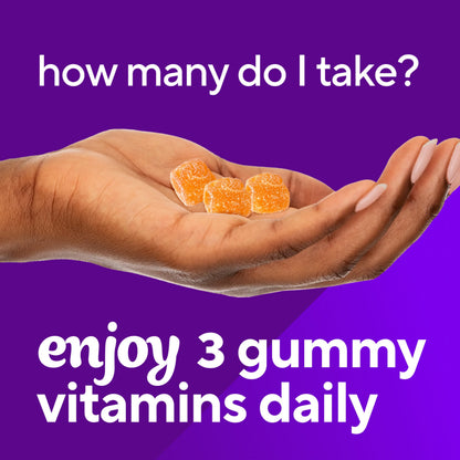 Vitafusion Power C chewable dietary supplement bottle showcased on a clean wellness shelf