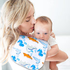 Dinosaur pattern baby burp cloths for boys and girls