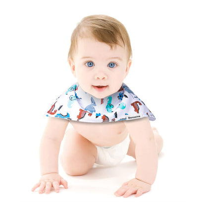 Demonstration of baby burp cloth used as a bib