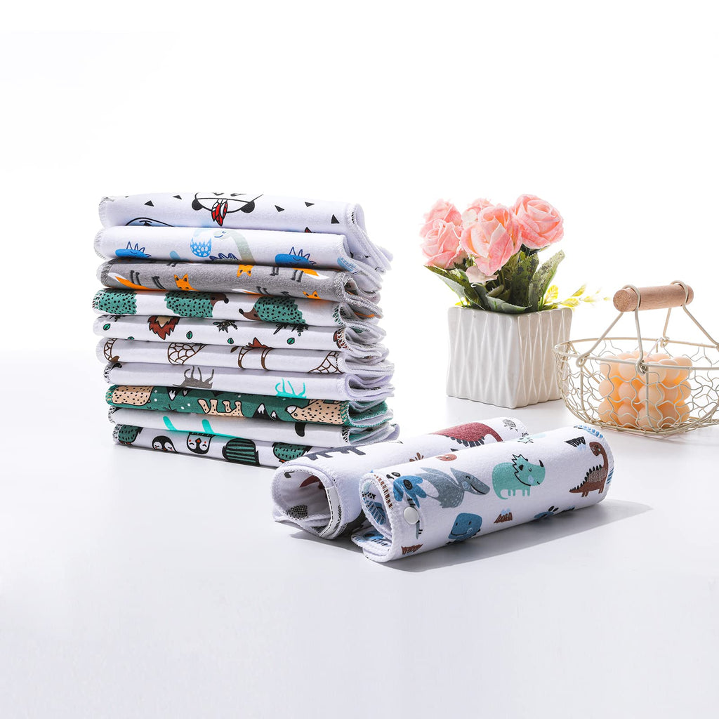 Set of 12 Benoxine baby burping rags in various colors