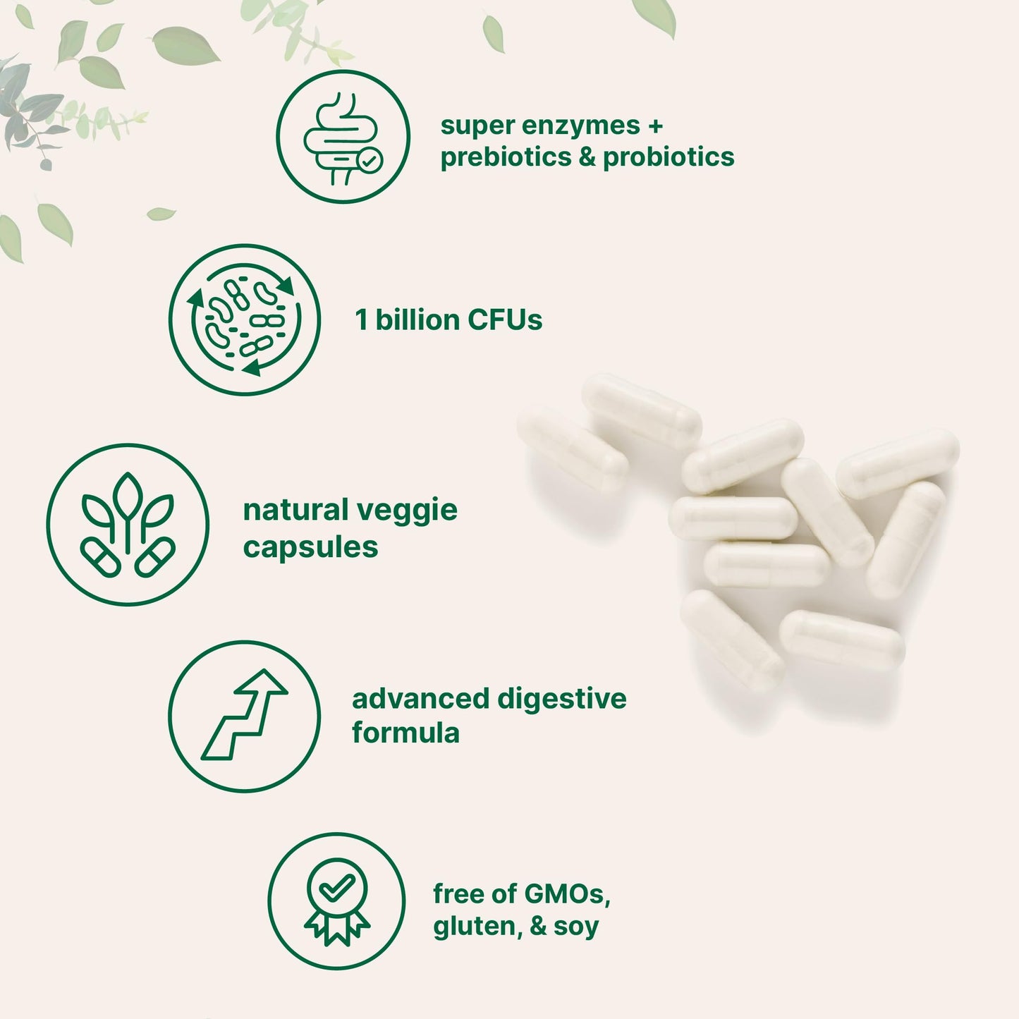 Micro Ingredients advanced digestive formula vegetarian capsules for bloating relief