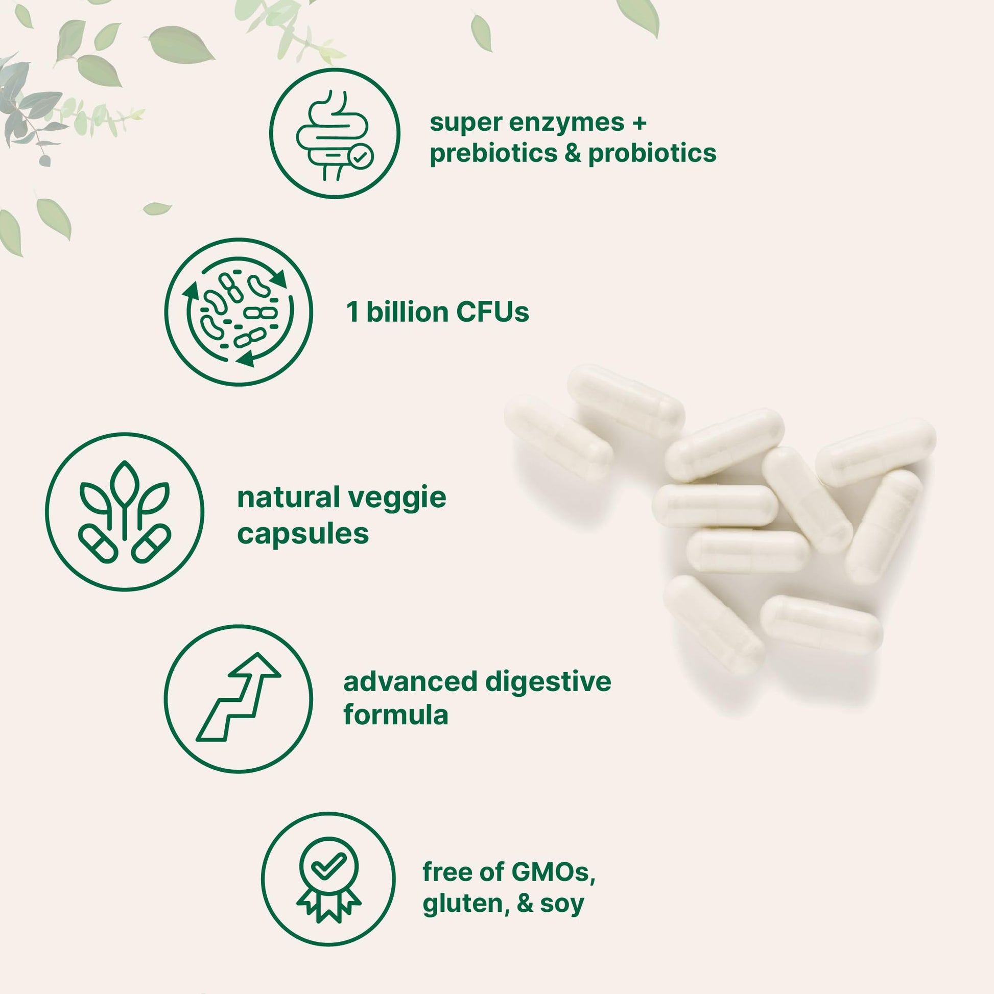 Micro Ingredients advanced digestive formula vegetarian capsules for bloating relief