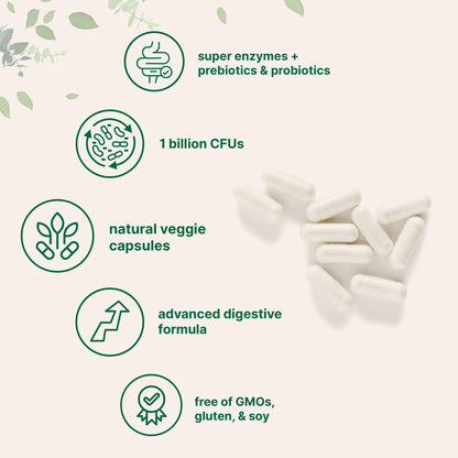 Micro Ingredients advanced digestive formula vegetarian capsules for bloating relief