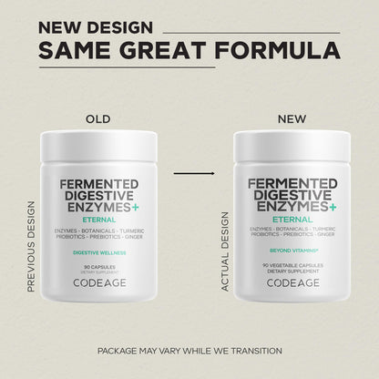 Codeage USA imported gut health supplement capsules displaying plant based premium ingredients