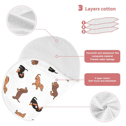 Dachshund pattern muslin washcloth for newborn boys and girls