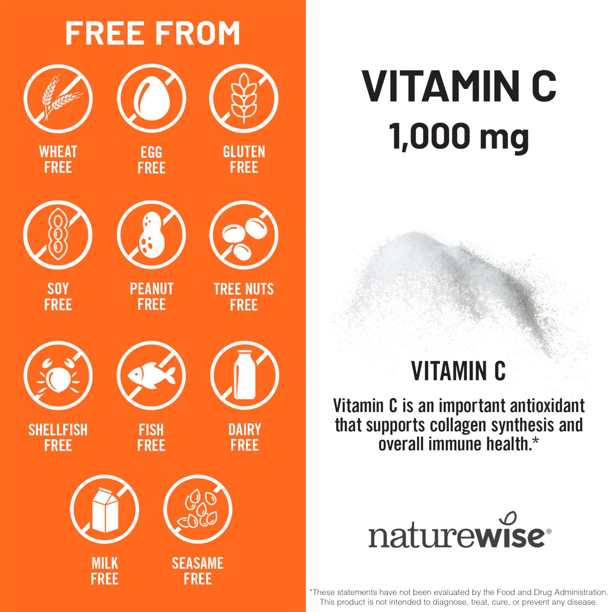 Close up view of clean vegan capsule ingredients on the back of NatureWise bottle