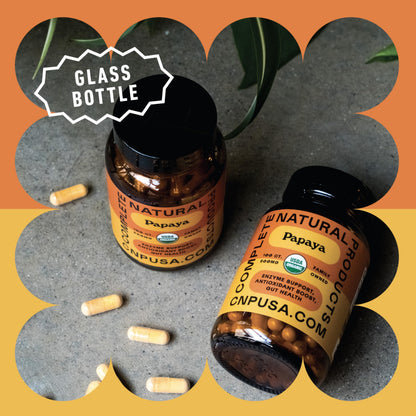 Complete Natural Products vegan papaya capsules ingredients list and serving size