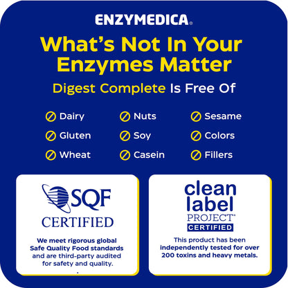 Premium authentic Enzymedica digestive health capsules bottle close up