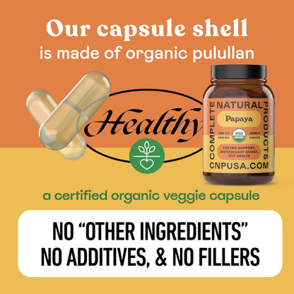 Authentic non GMO sugar free papaya enzyme pills by Complete Natural Products
