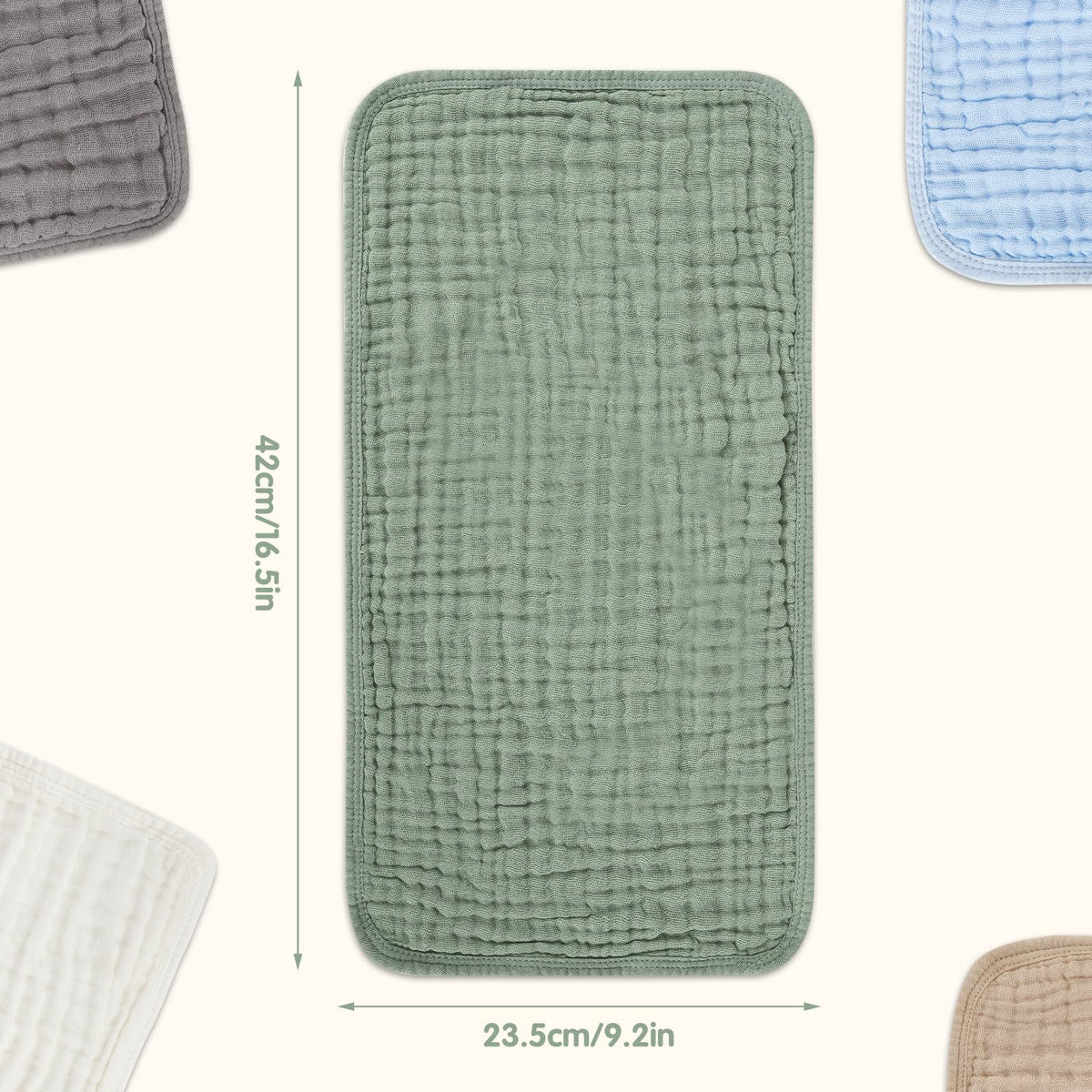 Close up of 6 layer muslin fabric texture for babies