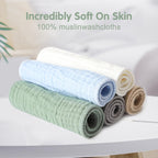 Parent using large 20 by 10 inch muslin burp cloth