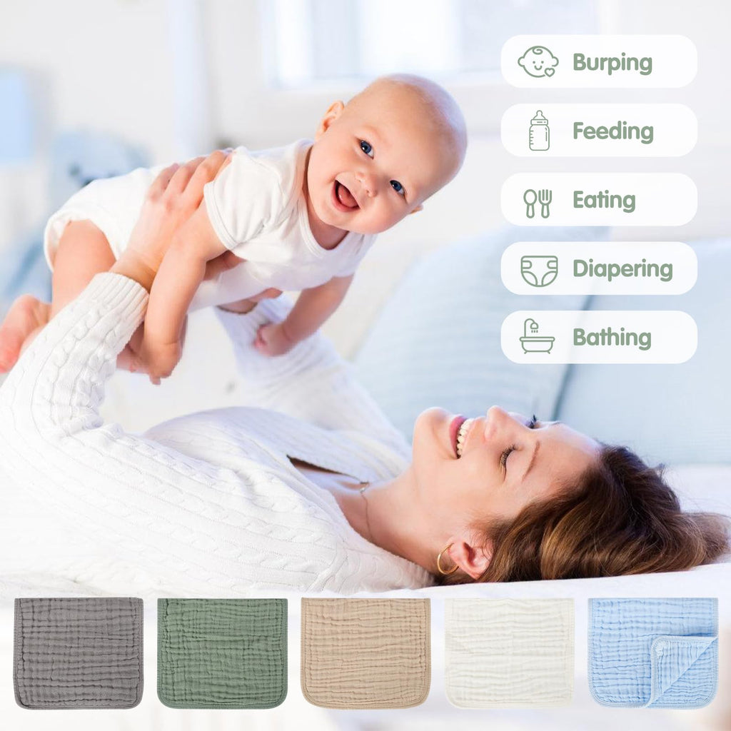 Arnzion baby nursery essentials muslin washcloth pack