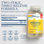 Solaray Vitamin C supplement facts and ingredient label panel
