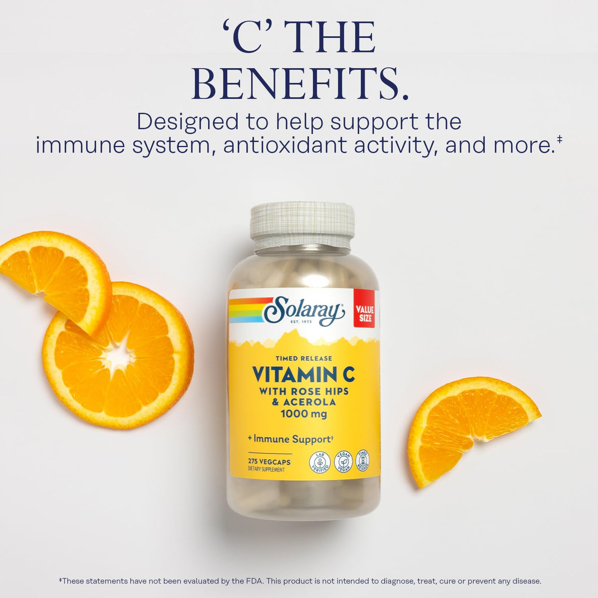Solaray vegetarian capsules bottle showing two-stage release details