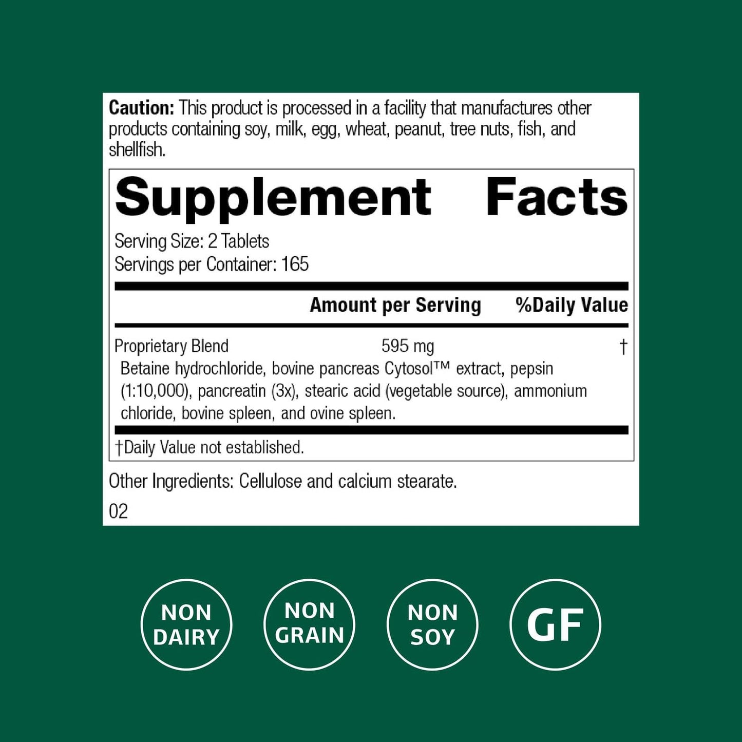 Standard Process Zypan 330 tablets packaging detailing ingredient blend.