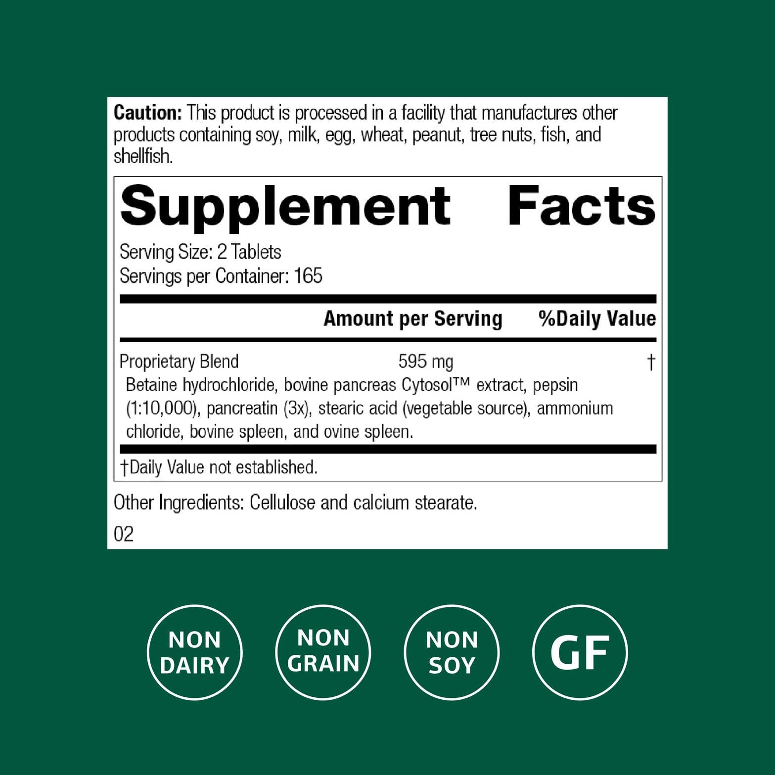 Standard Process Zypan 330 tablets packaging detailing ingredient blend.