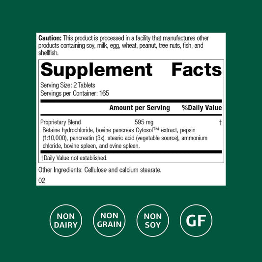 Standard Process Zypan 330 tablets packaging detailing ingredient blend.